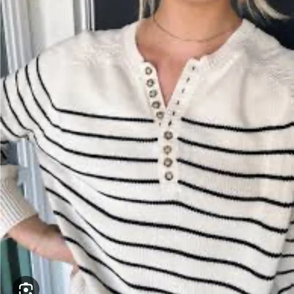 Sezane leotine sweater ecru/navy organic cotton, excellent condition worn twice. - Picture 3 of 7